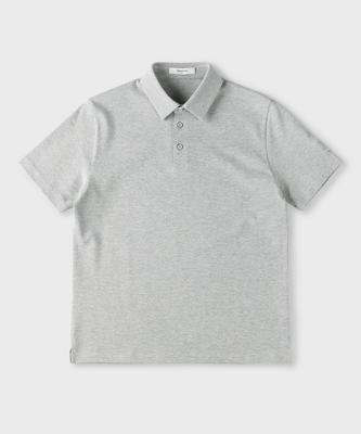 PANICALE Grey Cotton Pique Polo Shirt