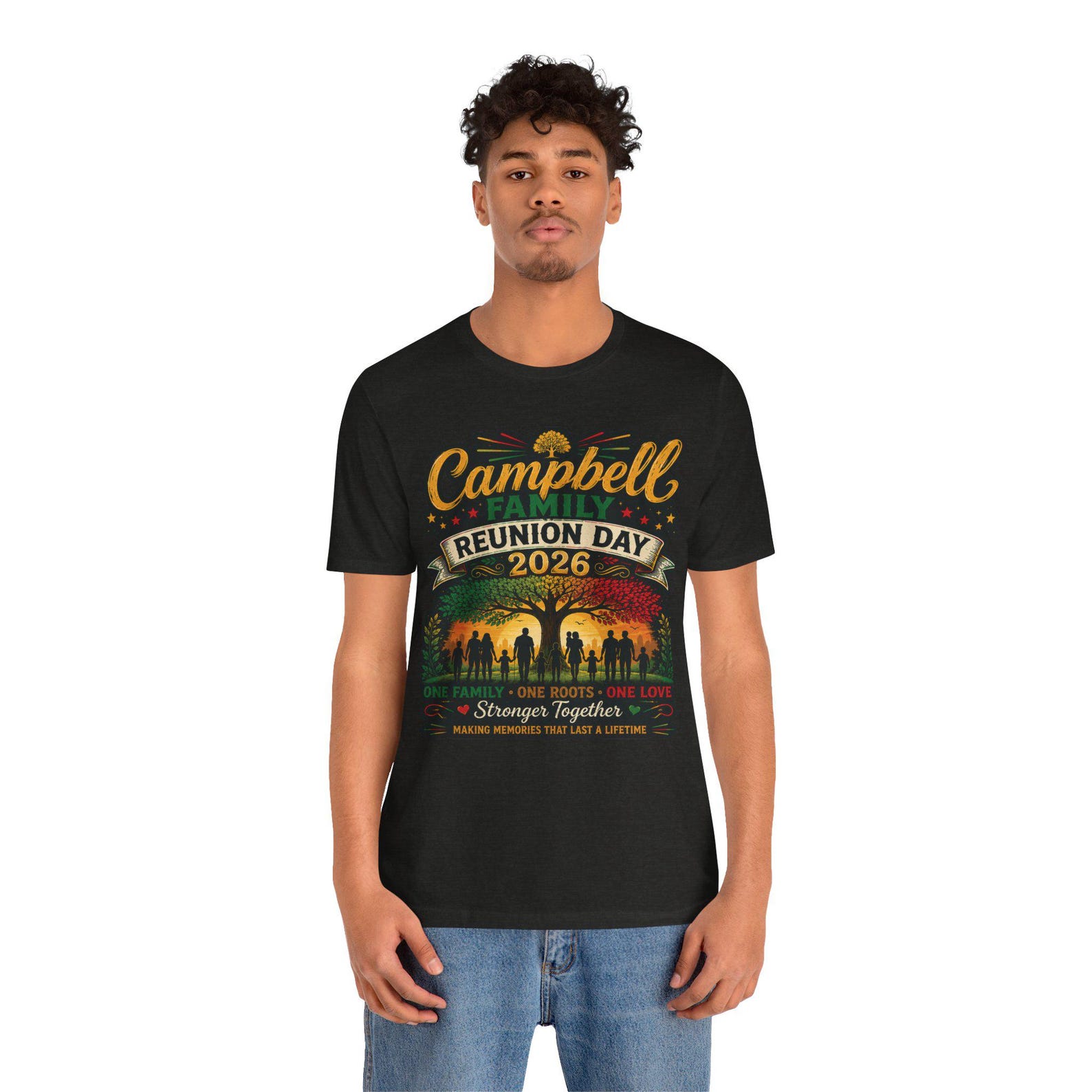 Campbell Family Reunion Adult T-Shirt | Nostalgic Sunset Tree Tee 3XL
