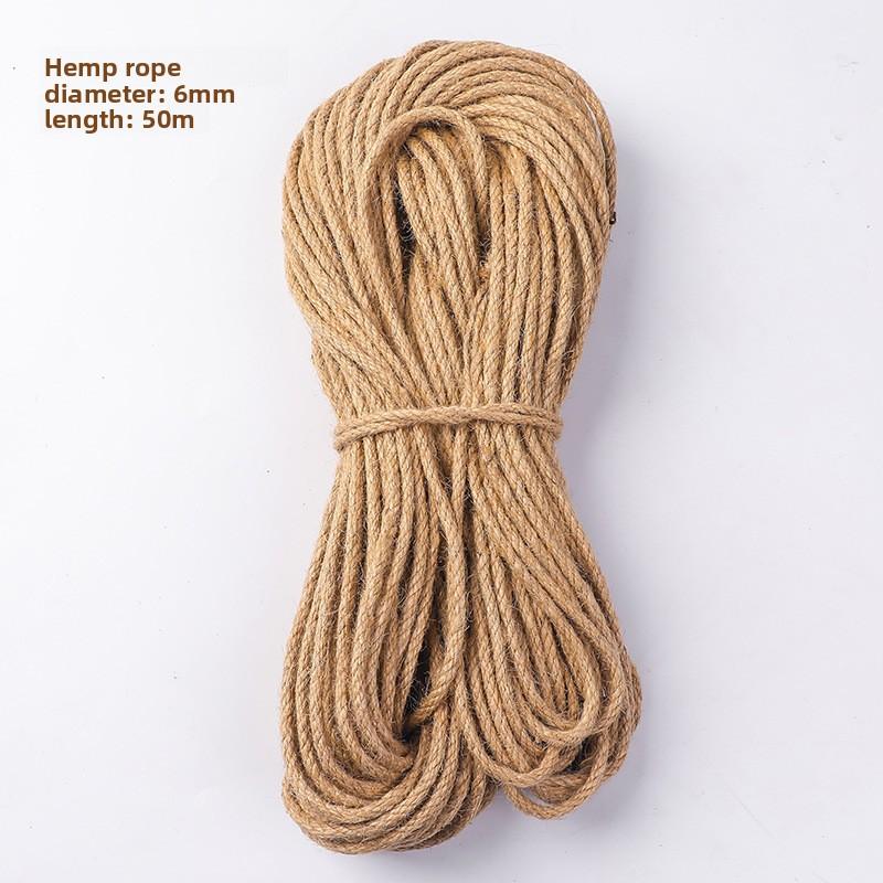 

Конопляная веревка, когтеточка для домашних кошек от скуки, износостойкий плетеный материал для кошачьего лазания, кошачьи игрушки для кошек 6mm50m