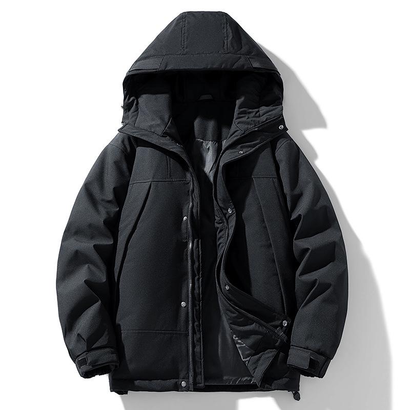 Unisex Hooded Winter Down Jacket 2025: Workwear-Inspired, Thick, Warm, Cold-Protective Outerwear for Skiing