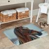 1PC Horse With Reins Pattern Kitchen Rug Non-Slip Door Mat Pop Design Bathroom Rug Bath Mat Carpet for Home Sink Laundry Decor