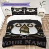 Benutzerdefinierter Name Everton FC Muster Bettwäsche Steppbett Set Steppbettbezug Kissenbezug Heimdekoration Geburtstagsgeschenk (1*Bettbezug+2*Kissenbezug ohne Füllung)