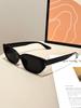 1Pc Retro Narrow-Frame Unisex Sunglasses, Uv Protection, Niche Fashion, Stylish for Commuting and Street Photography