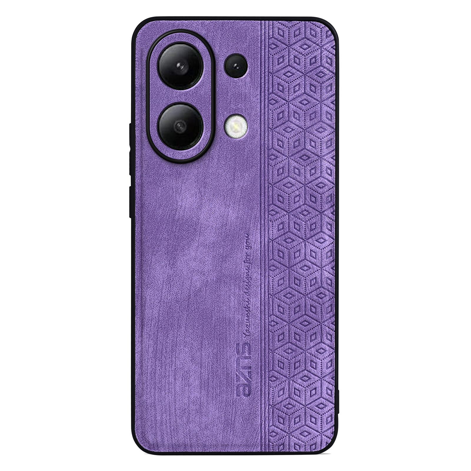 

AZNS For Xiaomi Redmi Note 13 4G Case Anti-Scratch PU Leather Coated TPU Phone Cover Purple