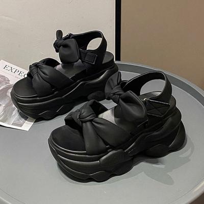 Moda Moda Sandali da Donna Zeppa Scarpe con Plateau da Donna Scarpe di Lusso da Donna Nuovi Sandali da Spiaggia Estivi Versatili Zapatos Para Mujeres