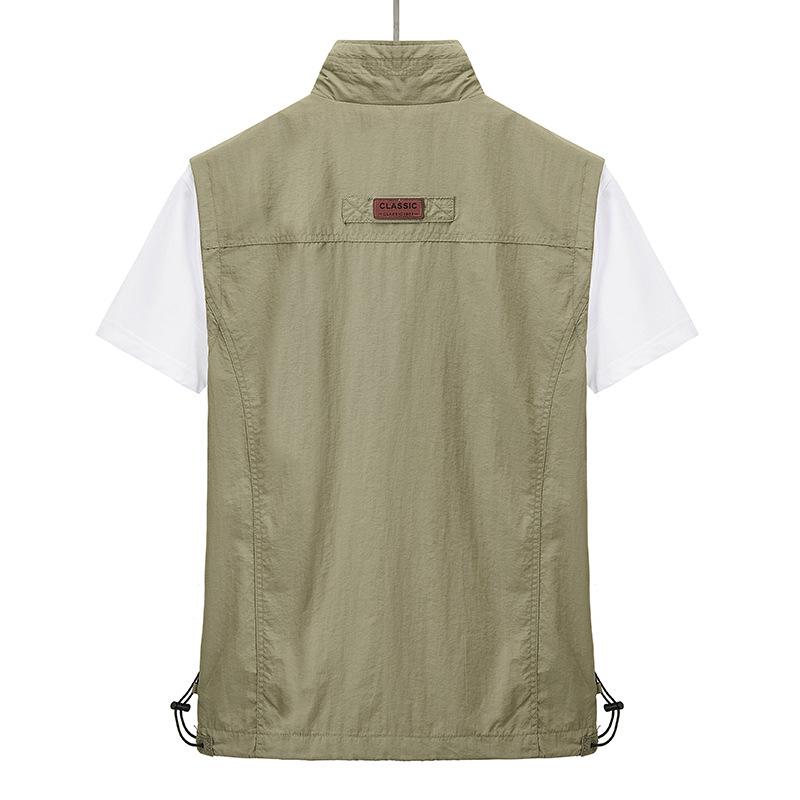 Men's Plus Size 2026 Summer Outdoor Thin Mesh Vest with Multi-Pockets