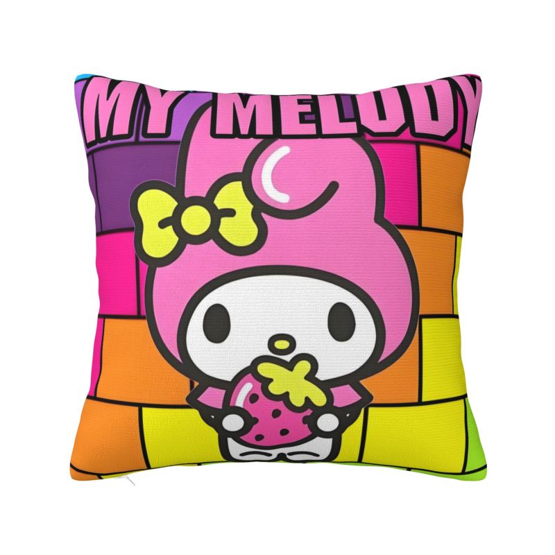 Custom Luxury Sanrio My Melody Anime Cushion Cover for Sofa Polyester Cartoon Cute Throw Pillow Case Bedroom Decoration