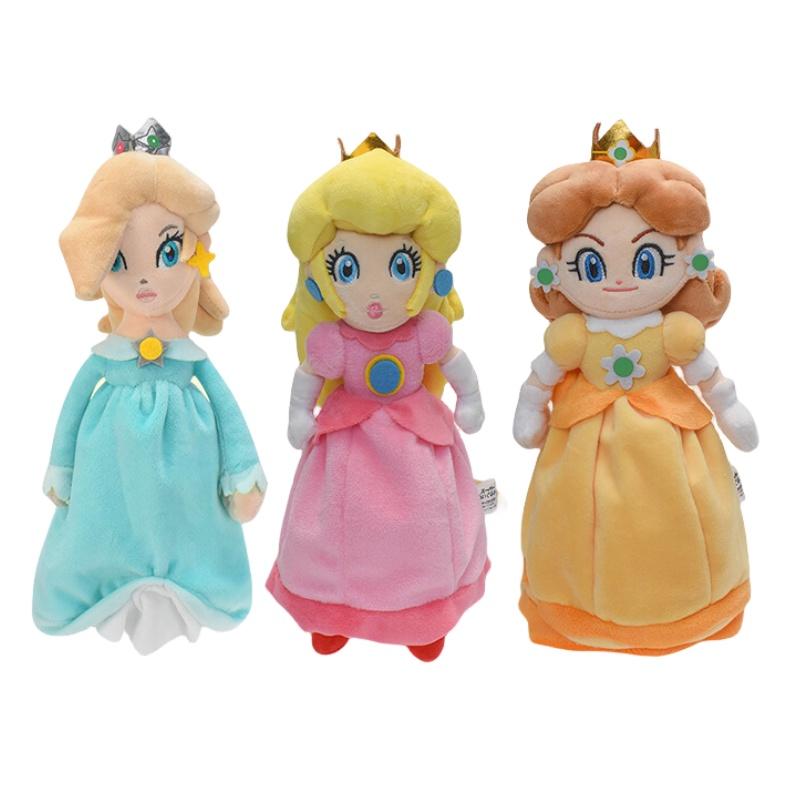 Super Mario Prinzessin Plüschpuppe Rosa Gelb Blau 25cm Weicher Kurzer Plüsch Maßgefertigt