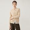 Round Neck Cable Knit Cashmere Color Block Cardigan - 2026 Autumn/Winter Women's Elegant Fake Two-Piece Style.