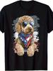 Goldendoodle 4th of July T-Shirt for Men & Women - 100% Cotton 220gsm Golden D