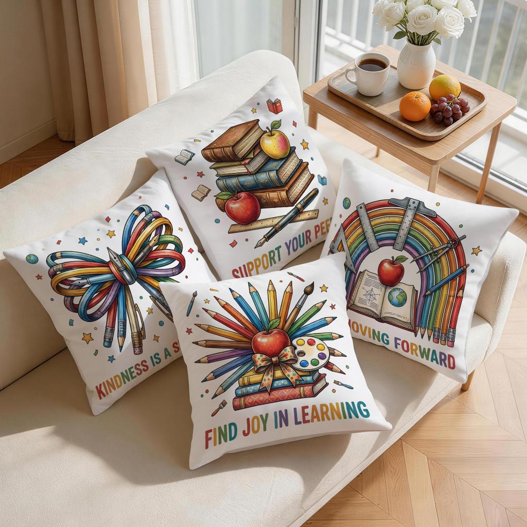 Stationery Learning Statement Design Cushions Pillowcase Polyester Cushion Cover Throw Pillow Pillowcover Home Car Sofa Decor