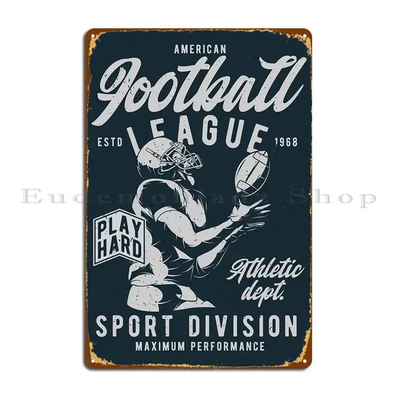 American Football Metal Plaque Poster Painting Club Designs Customize Bar Cave Tin Sign Poster 20x30cm(7.8x11.8inch)
