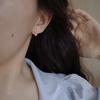 Temperament Light Luxury Love Stud Earrings Women's Niche Design Earrings Earrings Zircon Heart Shape Commuting Can Wear Sweet Girl Jewelry