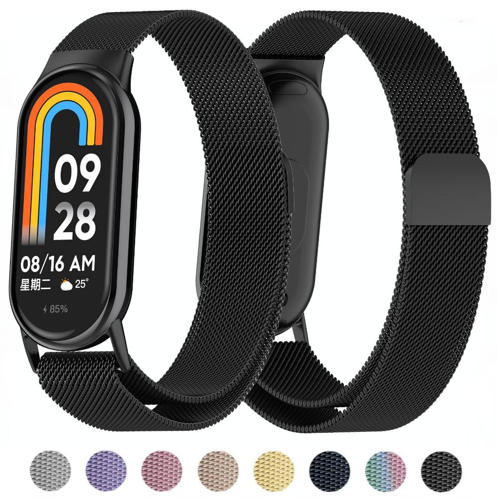 Pasek Mediolski do Xiaomi Mi Band 10 9 8 NFC Magnetyczna Bransoleta Correa dla Xiaomi Band 10 Ceramiczny Metalowy Wymienne Akcesoria