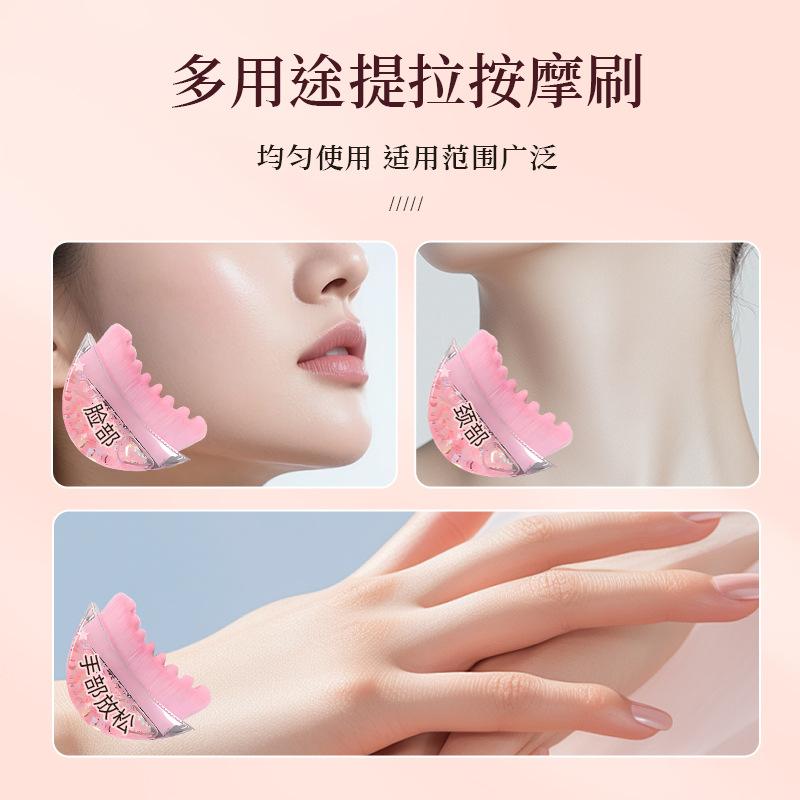 Pink Facial Contour Brush – Gentle Massage Tool for Face & Hands, Soft Bristles for Sensitive Skin (Eco-Friendly)