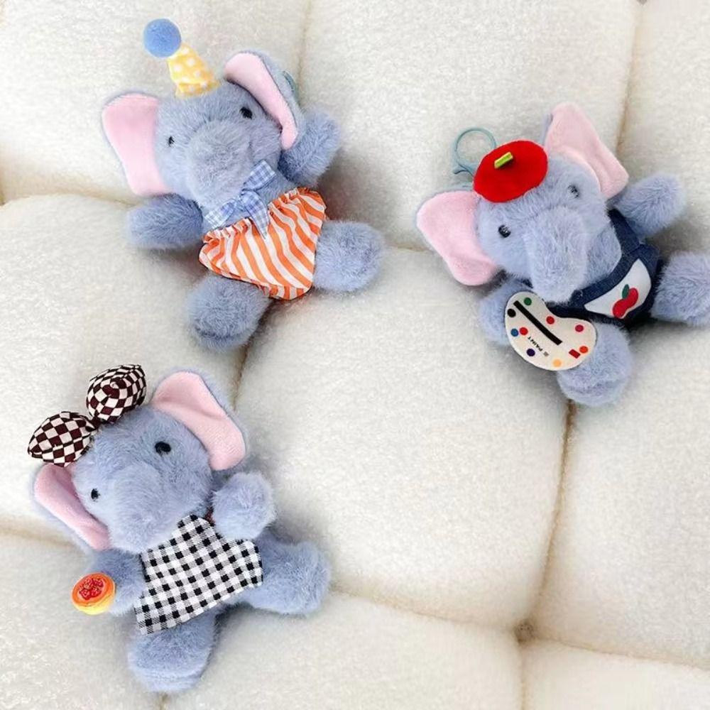 Anti-lost Elephant Backpack Pendant Cartoon Elephant Plush KeyChain Elephant Plush Toy  Girls