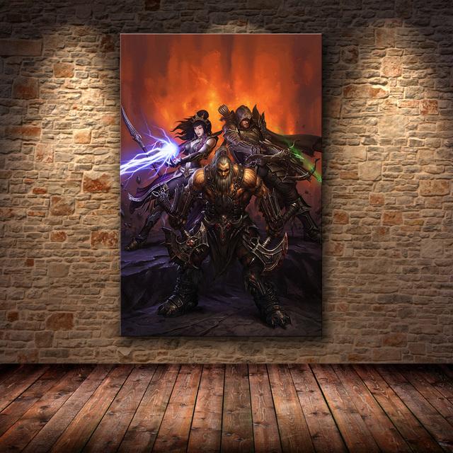 Canvas Game Poster Diablo 3 HD Pictures Art Paintings Canvas Art for Home Decor Painting Wall Art