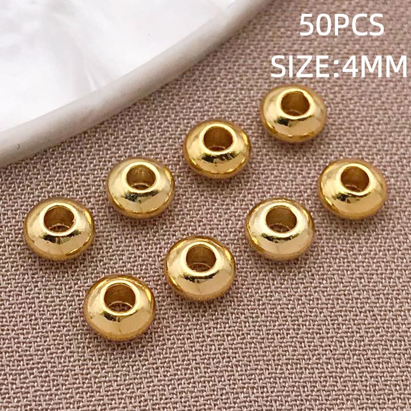 10-100Pcs Stainless Steel Gold Spacer Beads For Bracelet Jewelry Making Diy Flat Round Loose Beads Handmade Jewelry Supplies Cra