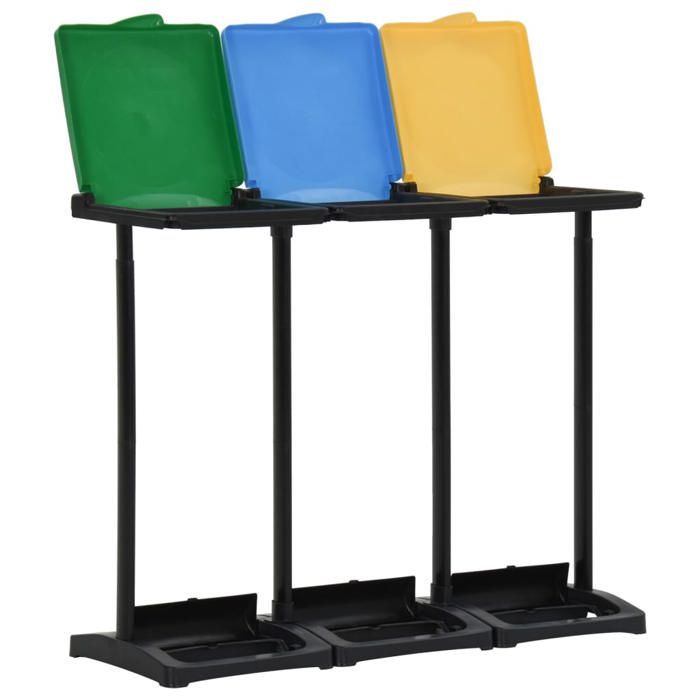 VidaXL Supports avec couvercle pour sacs poubelle 240-330 L PP 340989