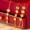 Gold Shop Style Sand Gold Bling Peace & Joy Crushed Ice Cube Bracelet for Women - Light Luxury High-End Beaded Jewelry