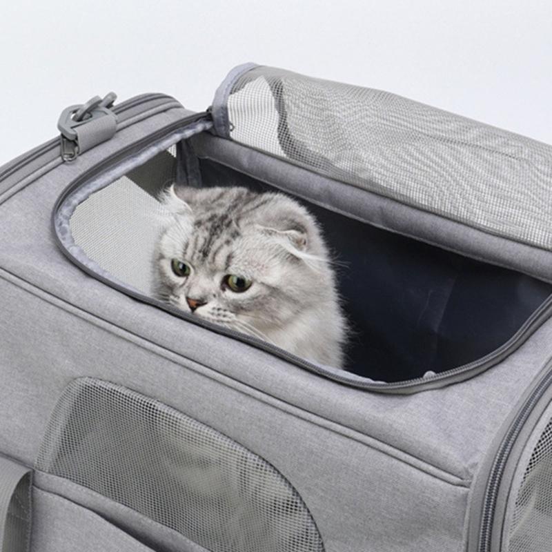 Small Pet Carriers Bag with Ventilated Mesh Window Side Storage Pocket for Commuting and Short Trip Easy to Carry