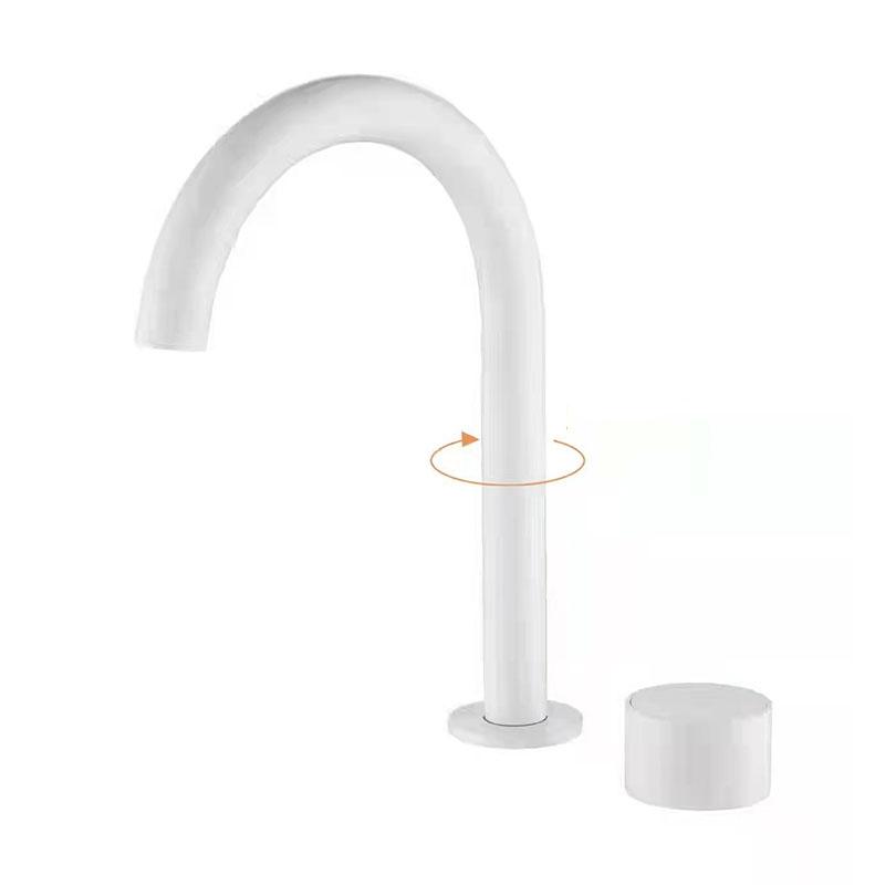 

Brass Brushed Gold Bathroom Basin Faucet Single Lever 360 Rotation Spout Lavatory Tap Gun Gray Double Hole Mixer Sink faucet белый