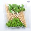 20pcs/set Hawaii Theme Fruit Sticks Flamingo Fruit Disposable Bamboo Sticks Summer Beach Party Supplies Hawaii Birthday Decors