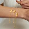 Double Layer Heart Beaded Bracelet Feature Initial Charm Letter Fashion Copper Jewelry Gift For Teen Girls Women