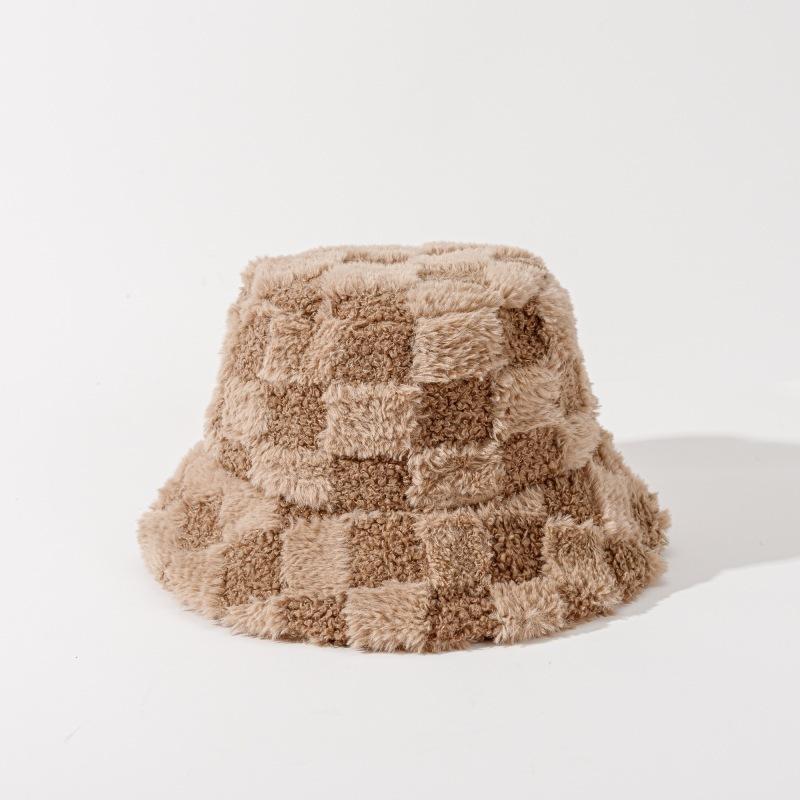 Autumn and Winter Waffle Solid Color Versatile Fisherman Hat Korean Style Outdoor Warm and Cold-Proof Fashionable Bucket Hat