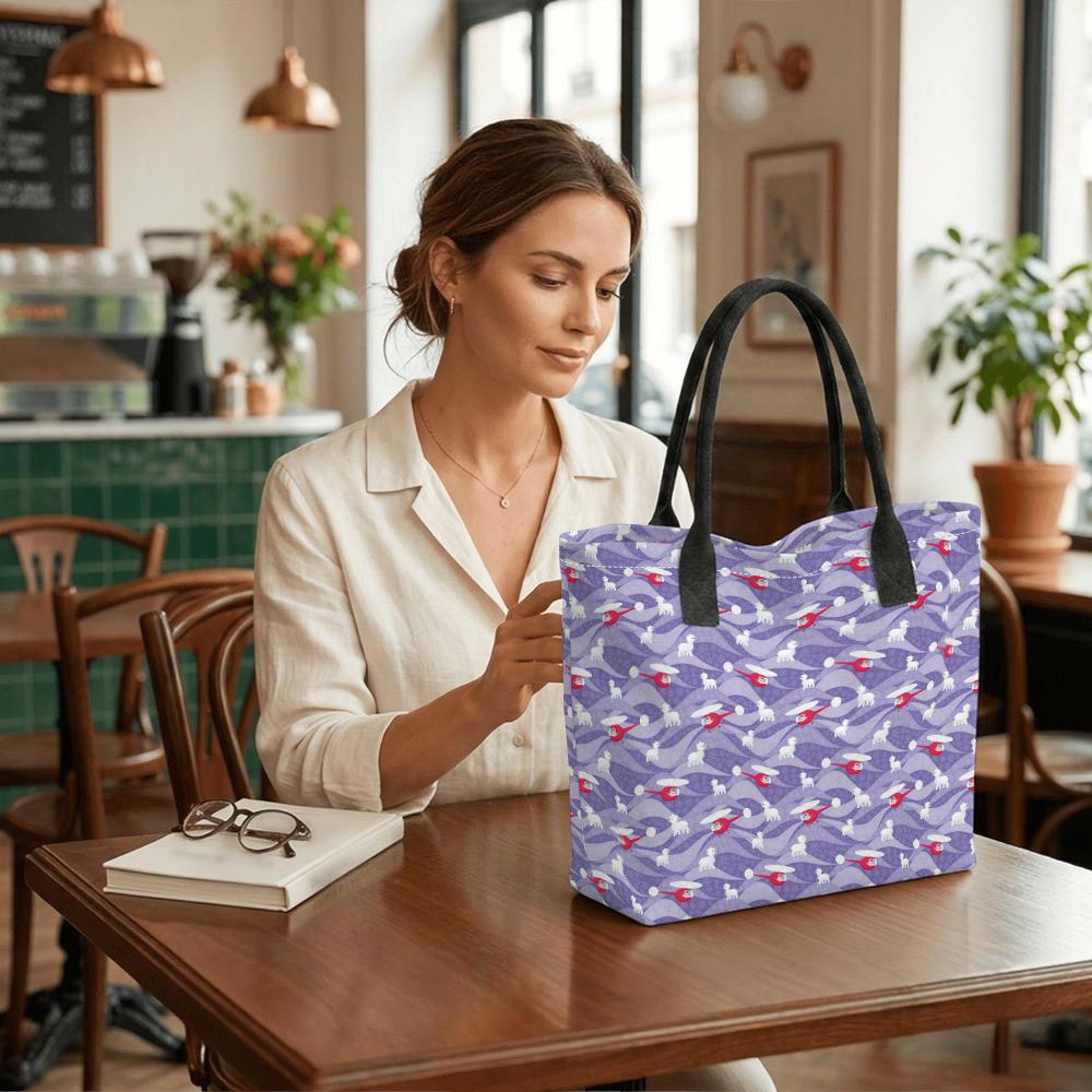  Cute Animal Print Tote Bag Portable Large Capacity Daily Shoulder Handbag