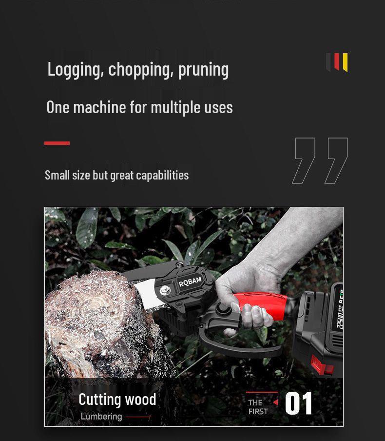 Rechargeable Cordless Handheld One-Handed Electric Chainsaw for Household and Outdoor Use