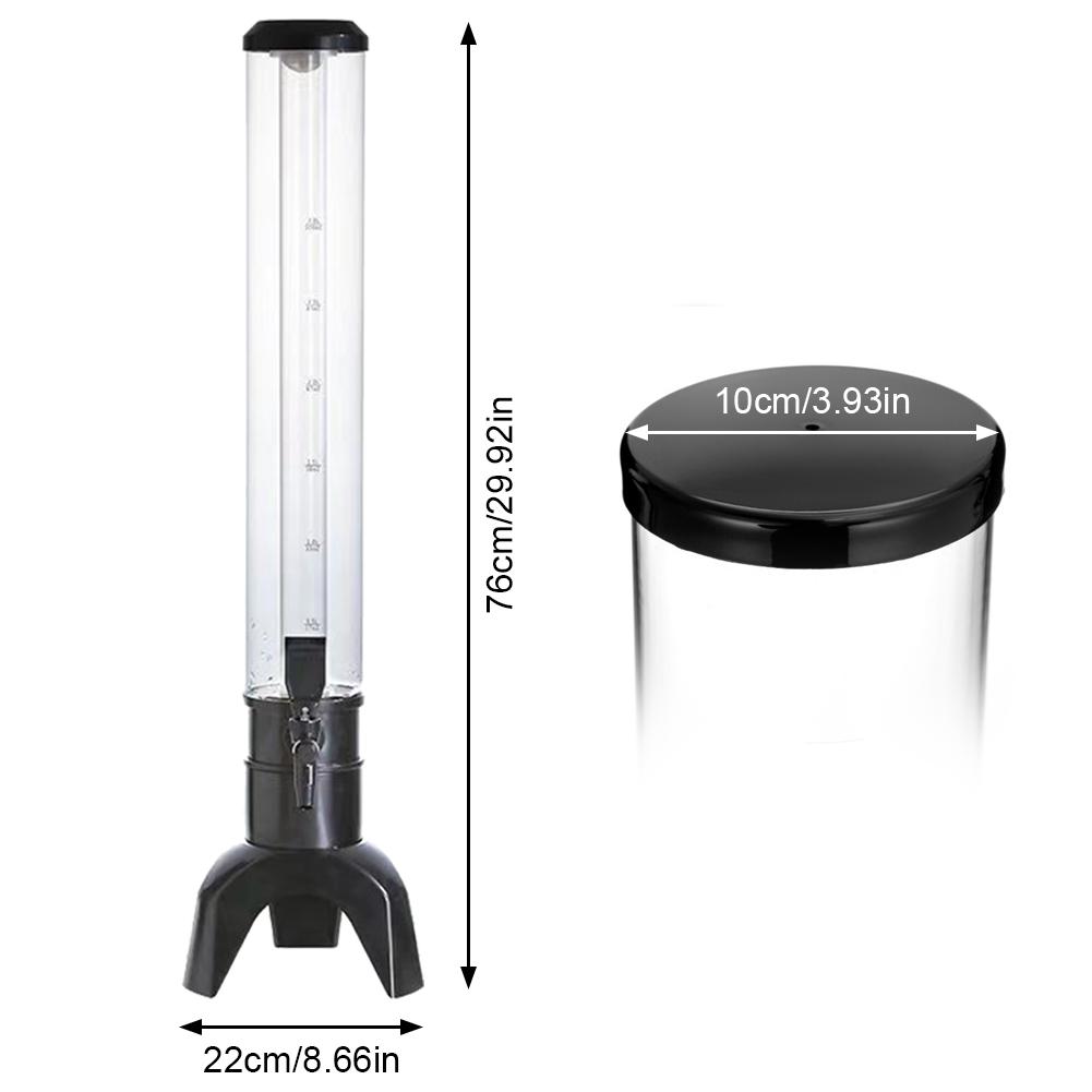 3L Beverage Dispenser Shockproof Wear-resistant Beer Tower Colorful Lights Tabletop Liquor Dispenser Bar Accessories