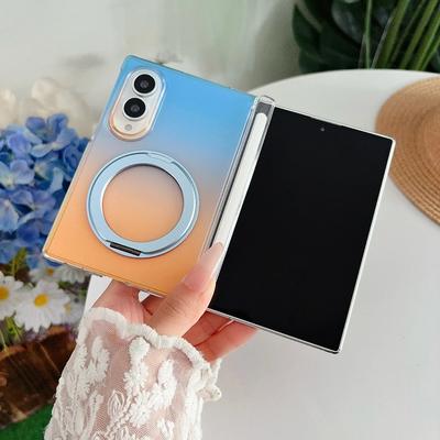 Gradient 360 Rotating Magnetic Kickstand Phone Case For Samsung Galaxy Z Fold 8 Ultra 7 6 5 for Magsafe Hinge Protect Cover