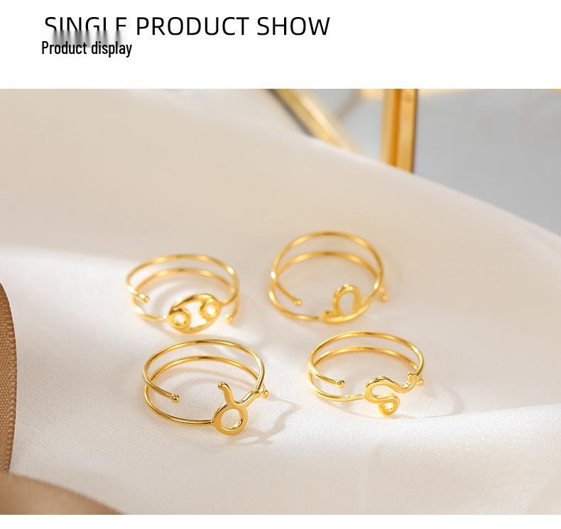 Banyan Tree S925 Silver Double-Layer Zodiac Ring: Elegant, Unisex, Trendy Index Finger Accessory