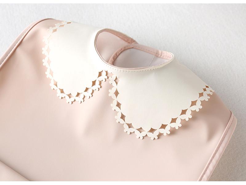 Sleeveless Waterproof Baby Bib with Lace - Reversible Anti-Dirt Feeding Smock