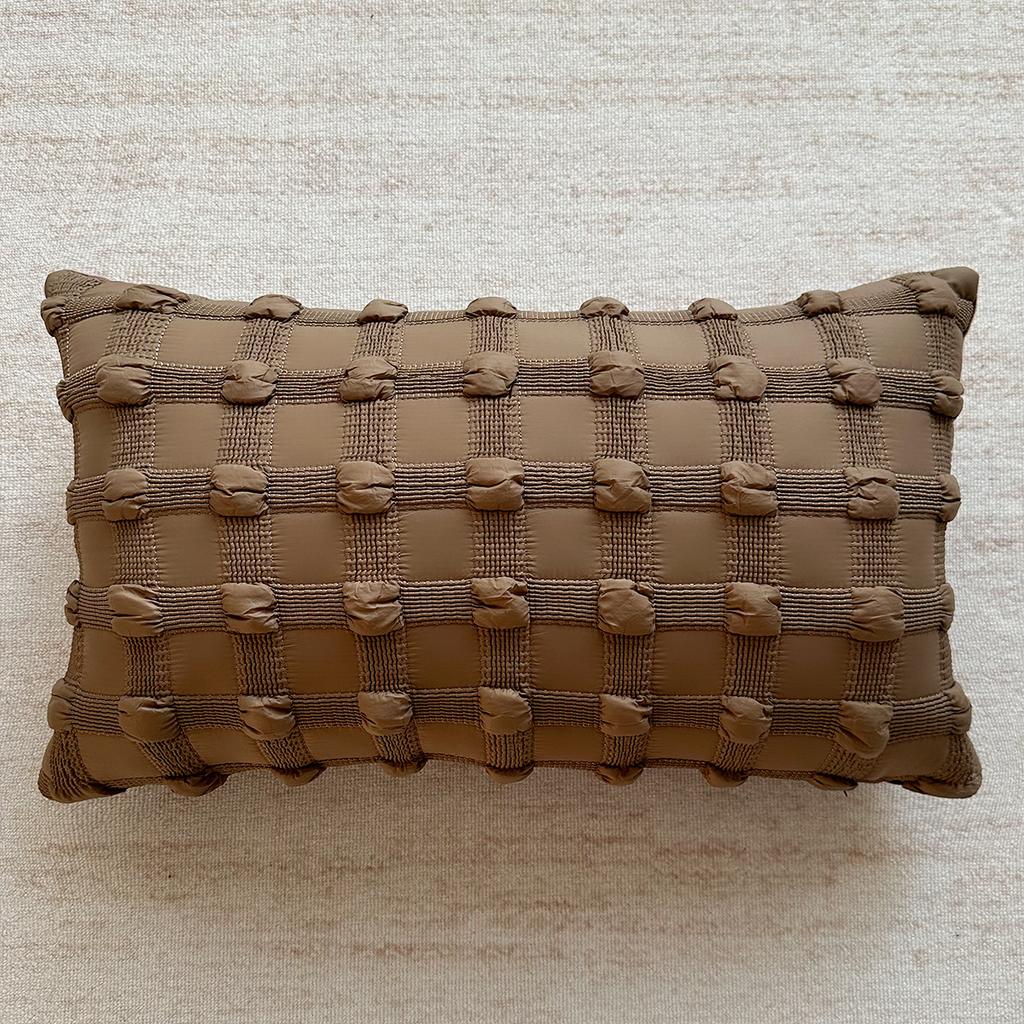 High-end Luxury Cushion Cover Striped PU Sofa Throw Pillow Cover Backrest Bedside Cushion Lumbar Support Throw Pillowcover 2026