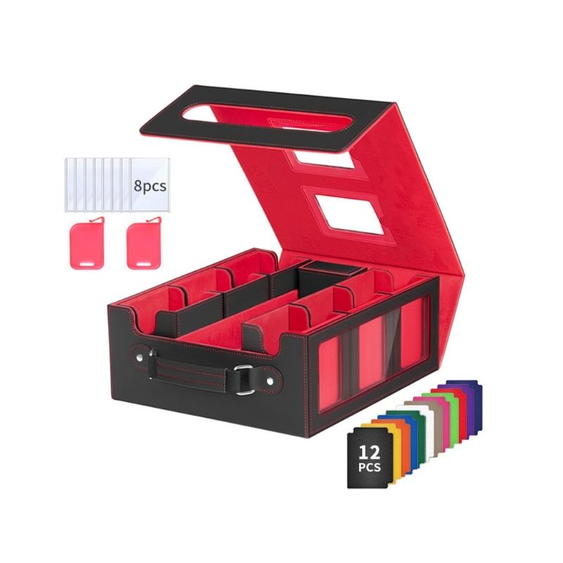 

Elegant Card Storage Box Safely Holds 12 Card Portable Playing Card Case For Trading Card Games Enthusiasts красный