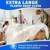 24 Pack 12 X 9 Ft 0.4 MIL Large Painter’s Plastic Drop Cloth Painting Sheet-Light & Durable Dust Cover-Clear Plastic Sheet-Plastic Sheeting-Plastic