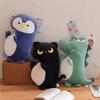 Cartoon Soft Crocodile Penguin Pillow Plush Toy Sofa Ornaments Cute Pink Pig Black Cat Doll Girl