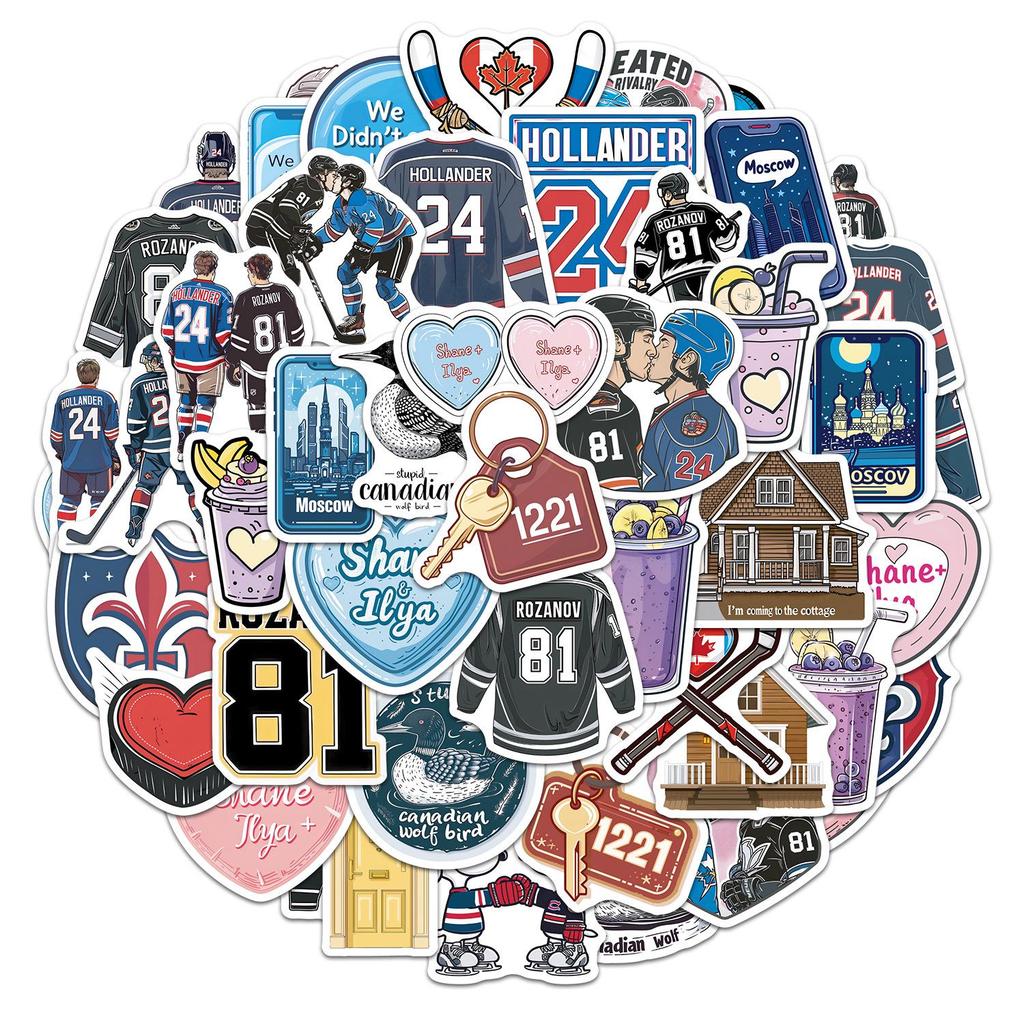 50-Piece Ice Hockey Graffiti Stickers: Waterproof Decor for Water Bottles & Phones