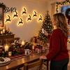 Festive LED Wall Glow Reindeer Decoration, 3D Light-Up Wooden Christmas Silhouette Lights, Warm Backlit Seasonal Interior Lighting Peel And