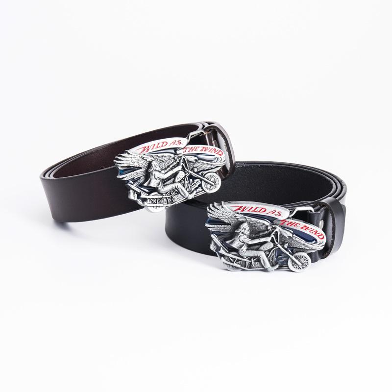 Men's and Women's Locomotives Beautiful Women's Belts Fashionable Retro Whole Real Cowhide Belts