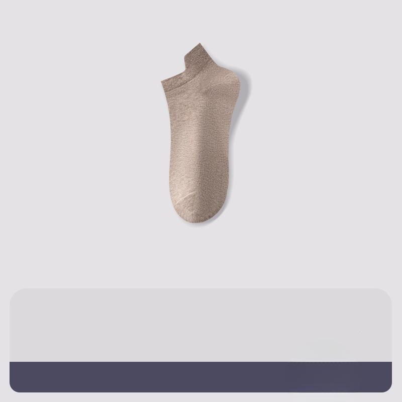 Men's Summer Thin Pure Color All Lift Ear Deodorant Sweat Absorption Breathable Heel Socks
