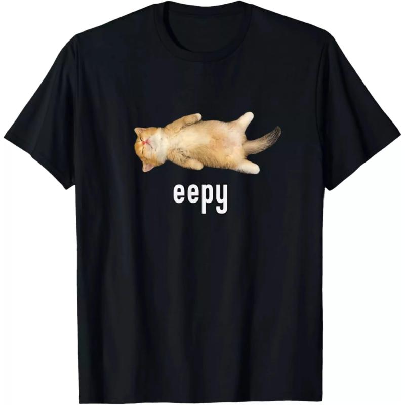 Summer Tshirt There Is MoveUnisext At Your Doorstep Fun Cat Unisexs Pure Cotton Tshirt Fan Gift Retro Street Style Daily Casual