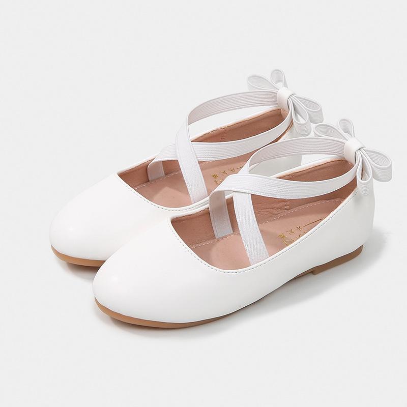 

New style girls leather shoes with gold and silver burst patterns, shiny children s dance performance single shoes, soft-soled stylish princess 22 белый