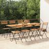 VidaXL Folding Bistro Chairs 8 Pcs Solid Teak Wood and Steel 3152111
