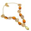Citrine Gemstone Handmade 925 Sterling Silver Jewelry Necklace 20" KJ-1554