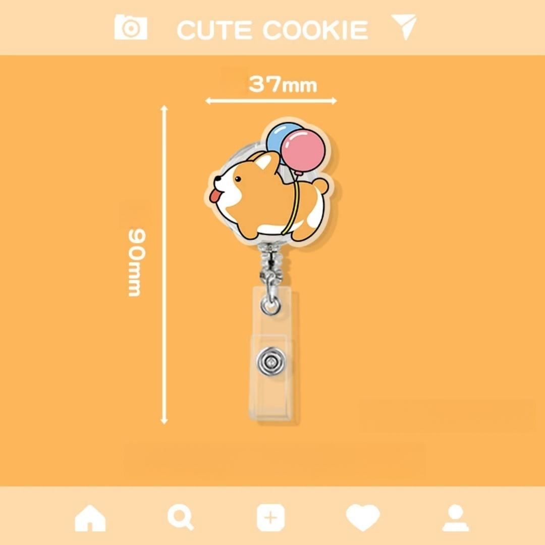 

Corgi Badge Reel Funny Retractable Id Card Holder Cartoon Animal Badge Clip Cute Acrylic Badge Holder For Office Hospital