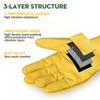 1pair Flex Grip Leather Work Gloves Stretchable Wrist Tough Cowhide Working Glove