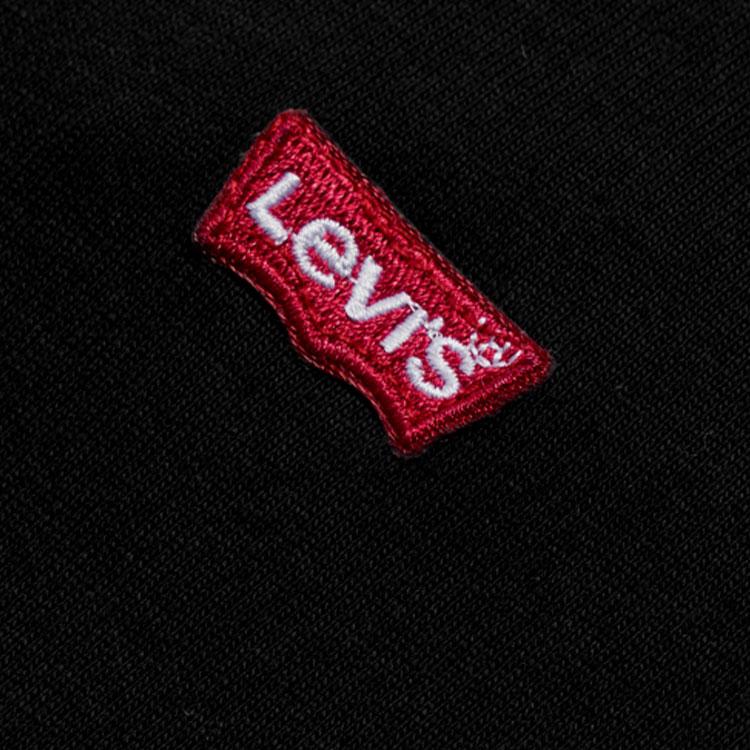 Levis Logo Solid Color Round Neck T-Shirt Women Tops Black 39185-0008